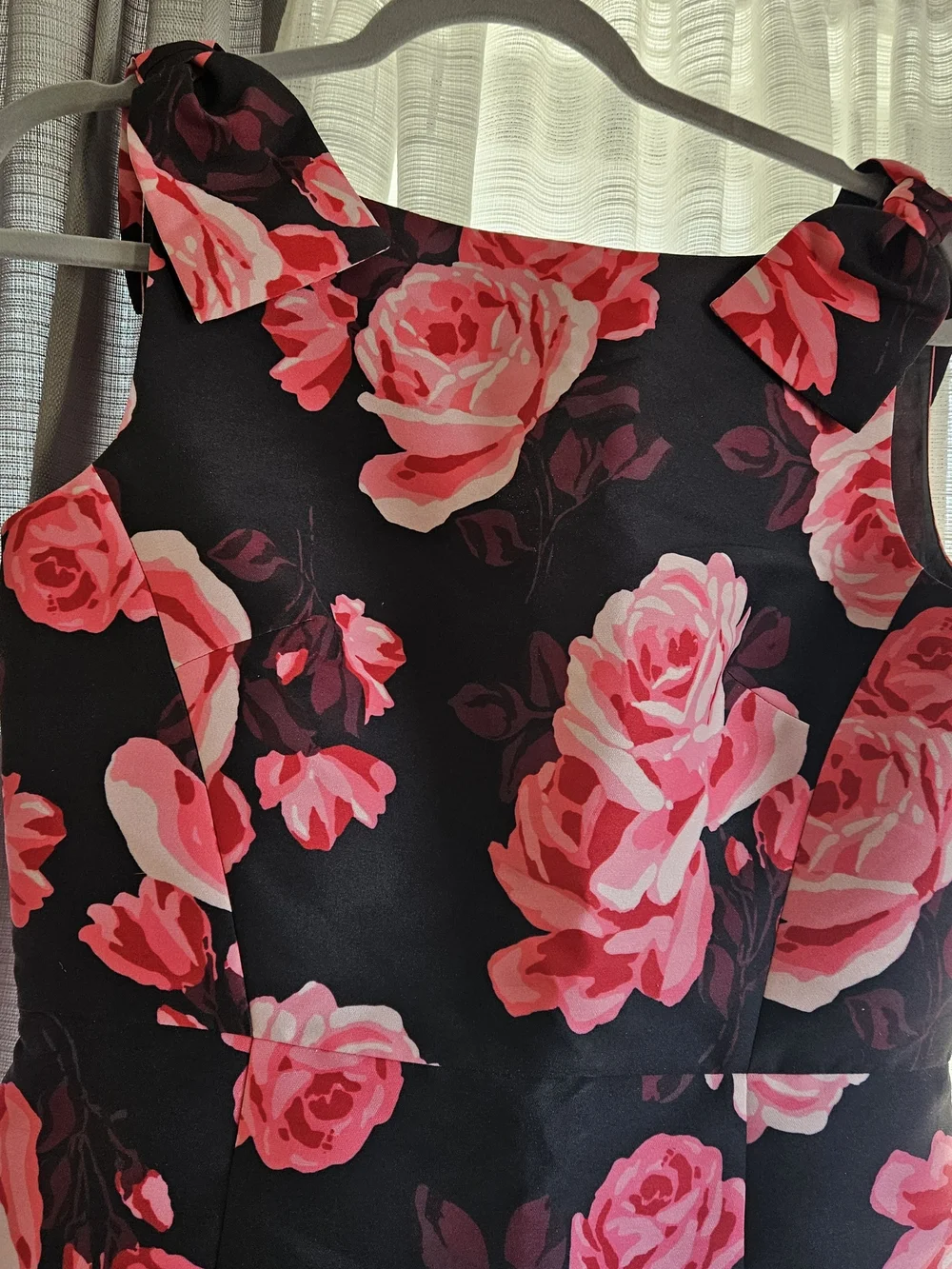 kate spade Black Dress with Pink Rose Print
